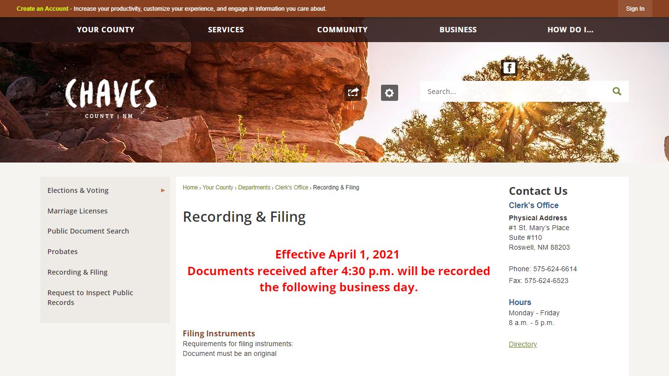 Recording & Filing | Chaves County, NM